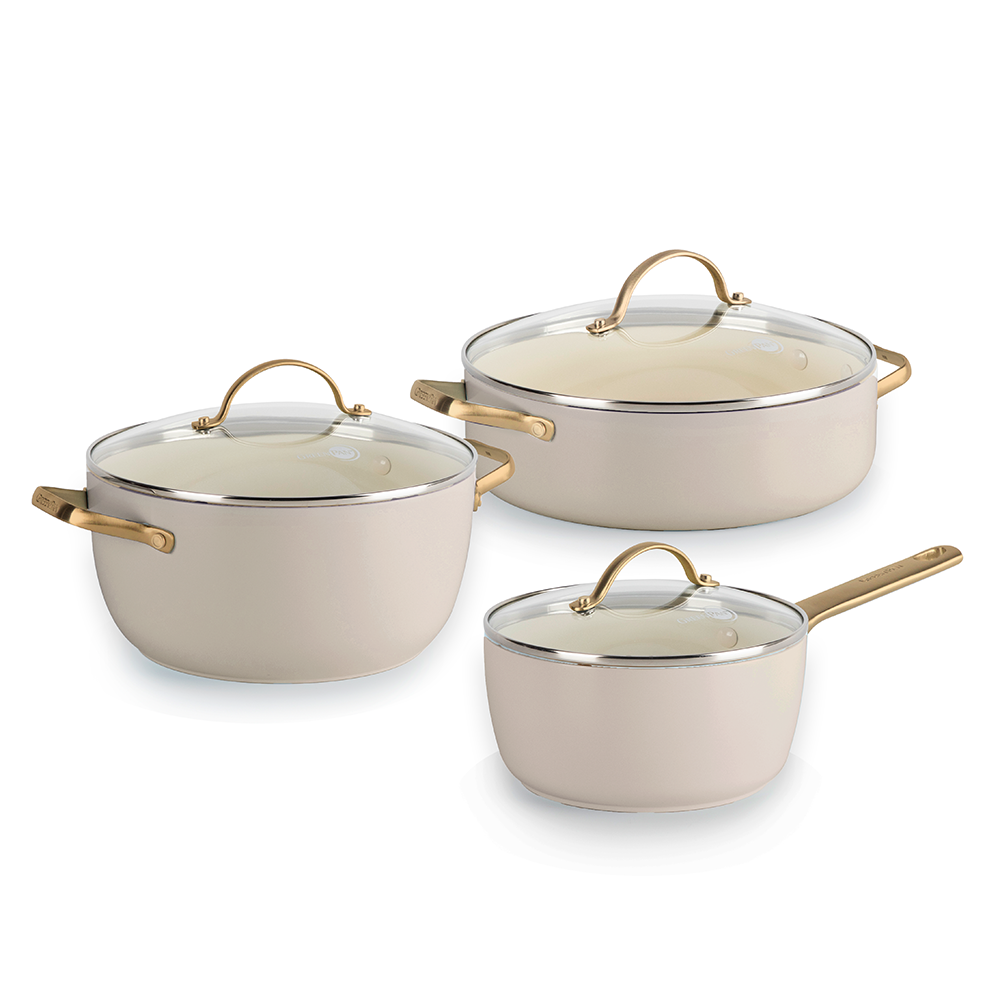 그린팬 파도바 냄비 셀럽 3종 선물세트 세라믹 논스틱 코팅 인덕션 편수18cm+양수20cm+전골24cm, 토우프브라운 - 메인 이미지