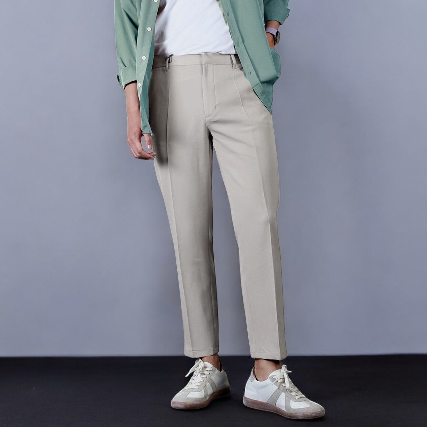 남자 슬랙스 정장바지 남성 스판 와이드 빅사이즈 9부 기지 하객룩 기모 겨울 이미지 4