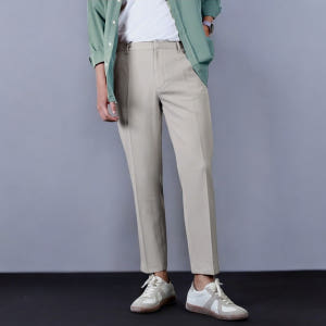 남자 슬랙스 정장바지 남성 스판 와이드 빅사이즈 9부 기지 하객룩 기모 ... 착용 후기 | 사이즈/핏 총정리 - 상품 이미지 4