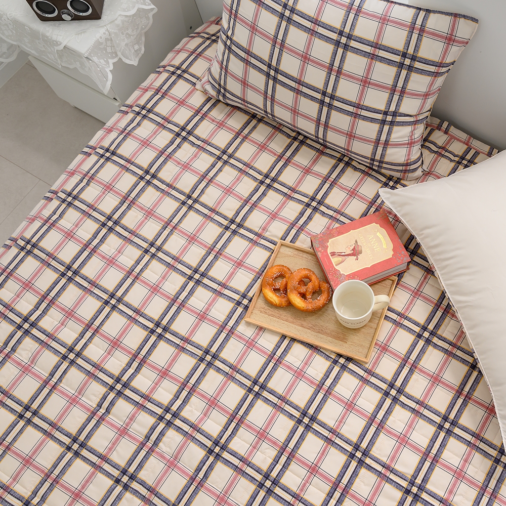 나라데코 체크 소프트워싱 먼지없는 사계절 밴딩 침대패드 SS