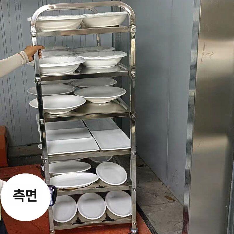 스텐 식당 퇴식대 반납대 선반 업소용 휴게소 5단 이동식 주방 수납 랙 P67 1.7m 대형 8단 스틸 - 상세 이미지 2