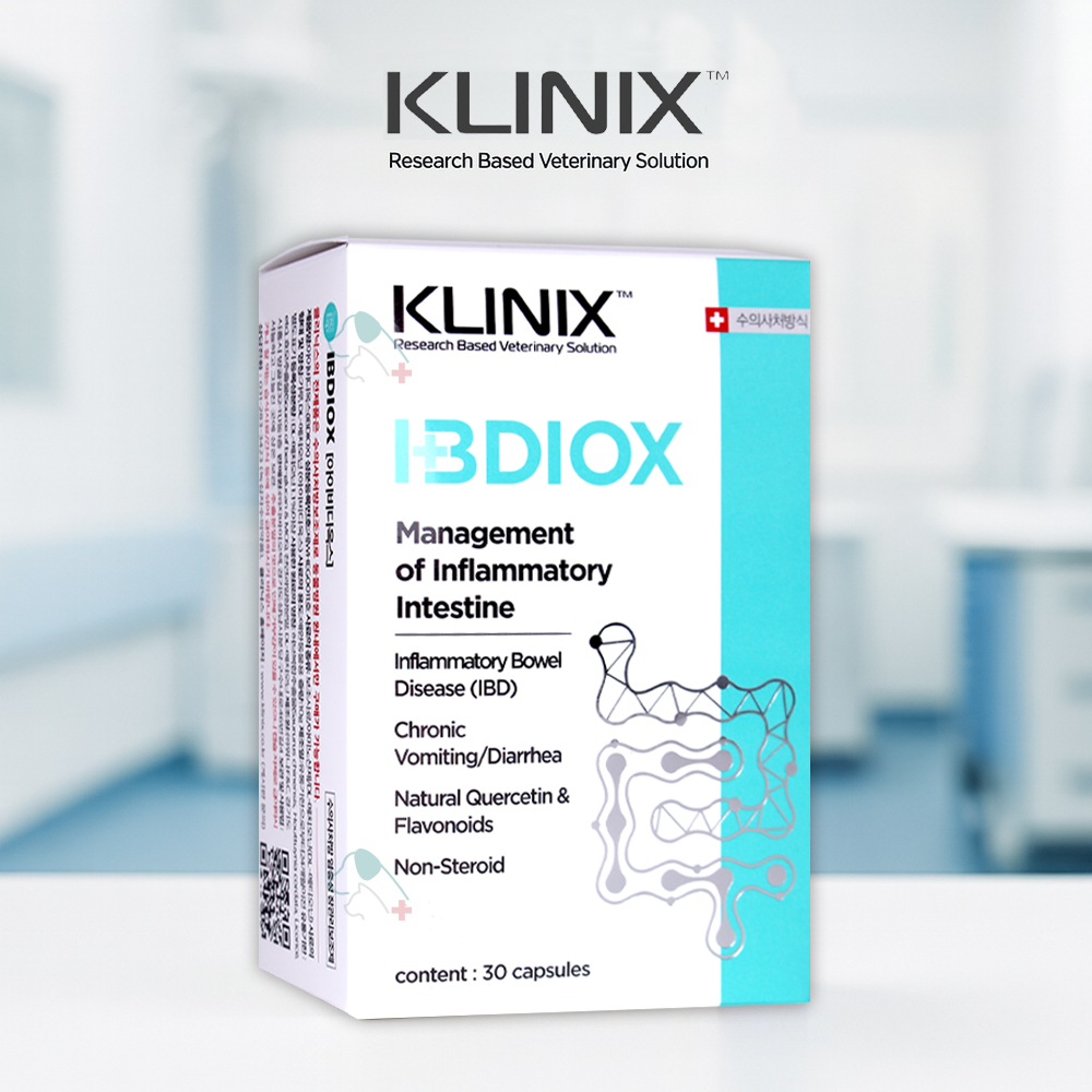 클리닉스 아이비디옥스 30캡슐 KLINIX IBDIOX 강아지 고양이 수의사 처방 염증성 장 관리 보조제 영양제 동물병원 정품 - 상품 이미지