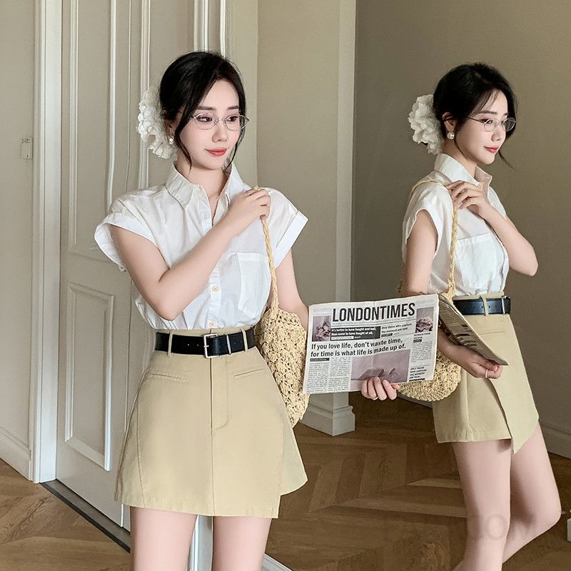 여성 하이웨이스트 와이드 치마바지 여름 신상 통기성 좋은 캐주얼 미니 팬츠 스커트 편안한 착용감 데일리 외출용 모던 스타일