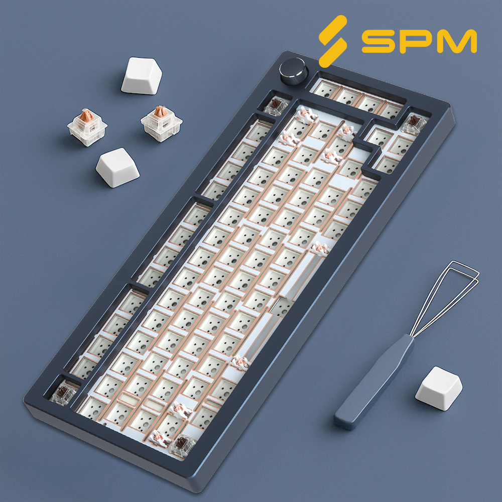 SPM AL82B 커스텀 키보드 베어본 풀알루미늄 네이비, 미포함