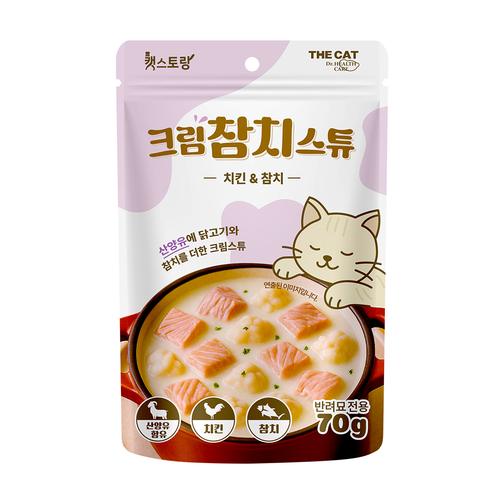 더캣 캣스토랑 고양이 산양유 크림스튜 습식 파우치 참치, 70g, 1개 - 메인 이미지