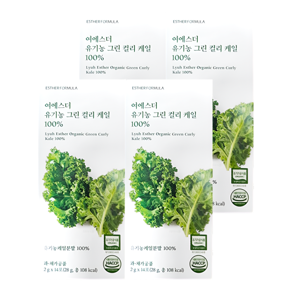 에스더포뮬러 컬리 케일 곱슬 분말 유기농 14포X4박스 - 상품 이미지