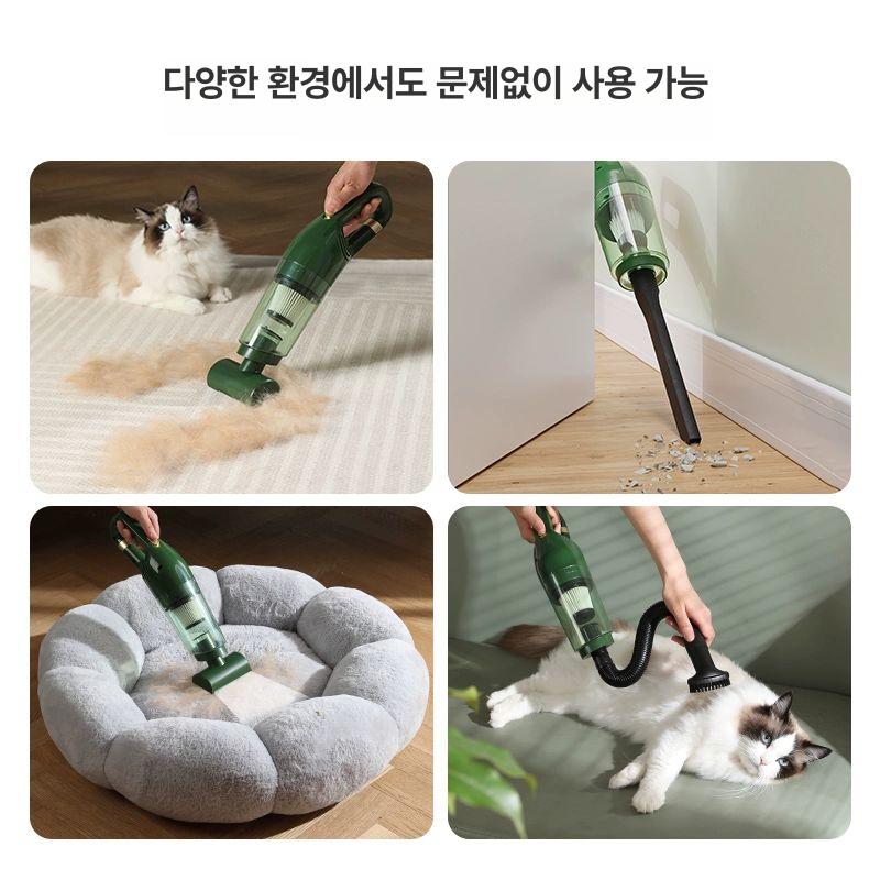 펫청소기 고양이털 강아지털 청소기 가정용 클리퍼 진공브러쉬 진공 흡모기 애견미용기 380000R-강흡 무선 충전 모델 - 상세 이미지 5