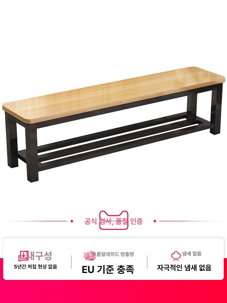 대기실 휴게실 우드 벤치 철제 보강 장의자 인테리어 의자 35x35x45cm 소형 1인용 스툴 - 상세 이미지 5
