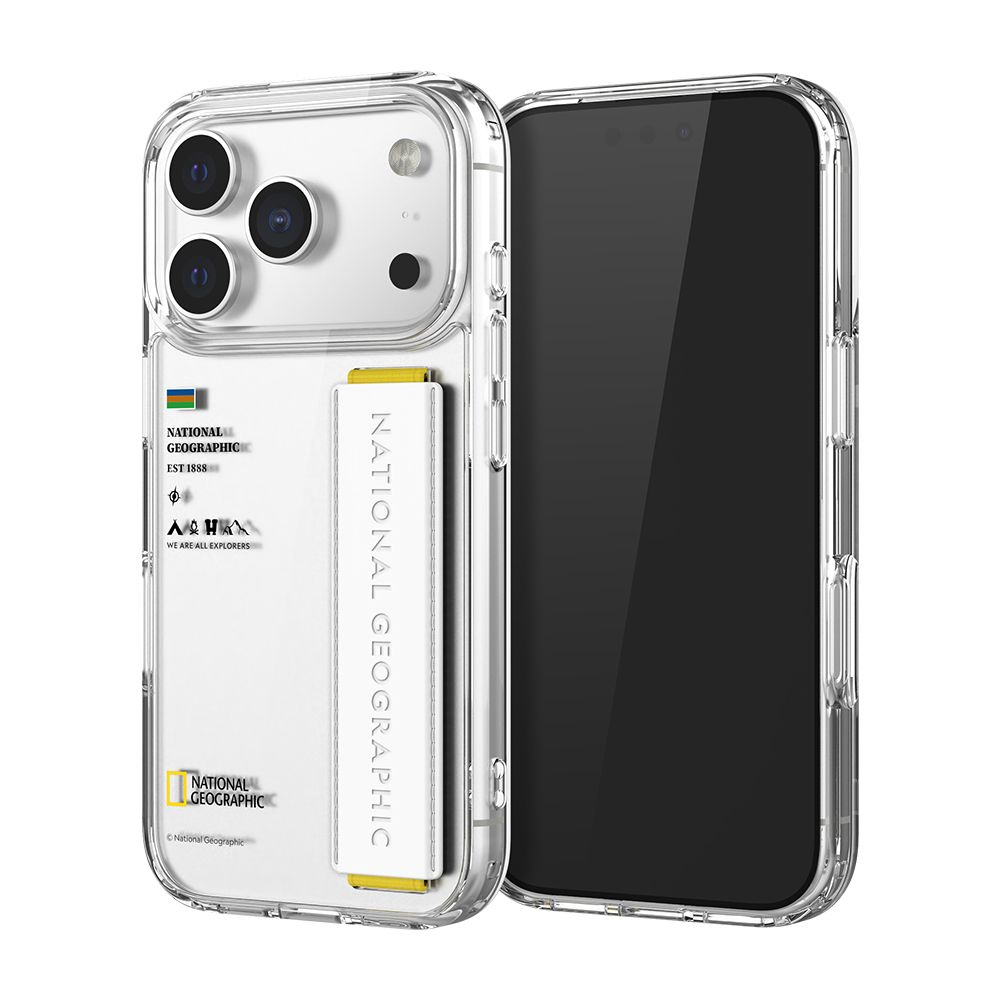 내셔널지오그래픽 스트랩 케이스 투명 화이트, 아이폰17 프로 맥스