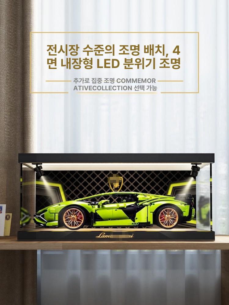 투명 아크릴 피규어 전시 쇼케이스 장식장 LED 조명 스포트라이트2개 42115 - 상세 이미지 4