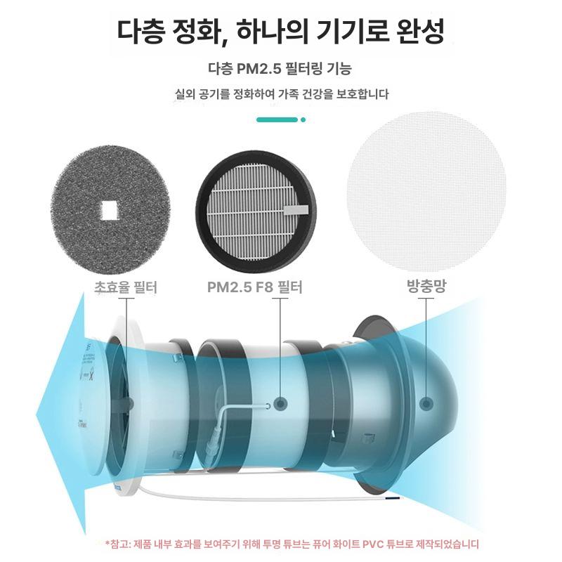 벽체 설치형 환기장치 에너지 절약 공기순환기 160 분리형 필터 키트 포함 - 상세 이미지 5