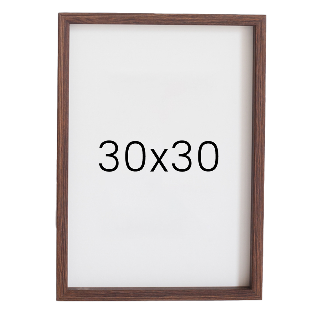 12mm레프 원목액자 우드 웨딩 전시회 맞춤 프레임 틀 30x30 300x300mm, 밤색 - 상품 이미지