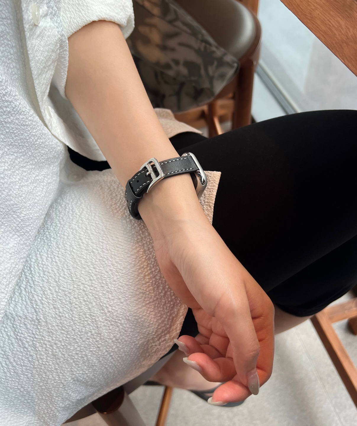 에크린 애플워치 스트랩 가죽 메탈 밴드 11 SE3 울트라 이미지 4