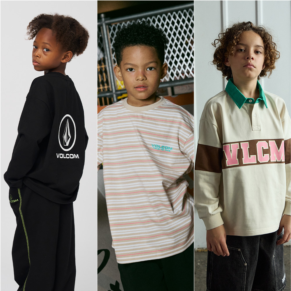 볼컴키즈 가을 특가 긴팔 티셔츠 카라티 주니어