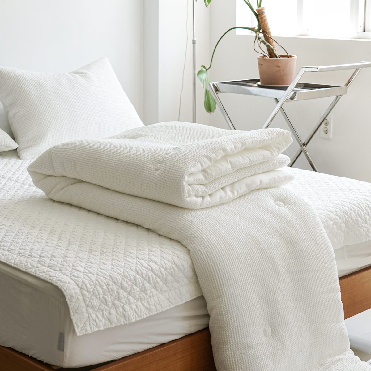 소프넬 모달 와플 차렵이불 사계절 가을이불 화이트, Q(퀸)
