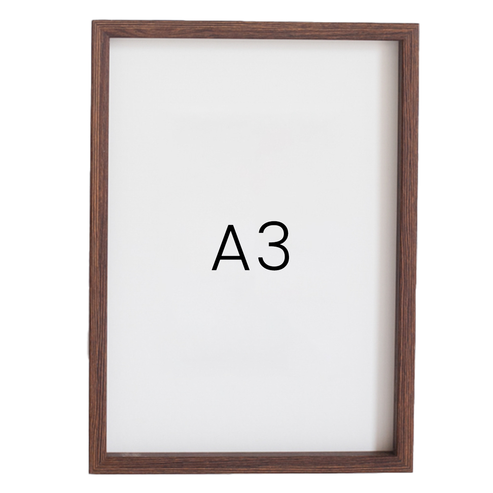 12mm레프 원목액자 우드 웨딩 전시회 맞춤 프레임 틀 A3 297x420mm, 밤색 - 메인 이미지