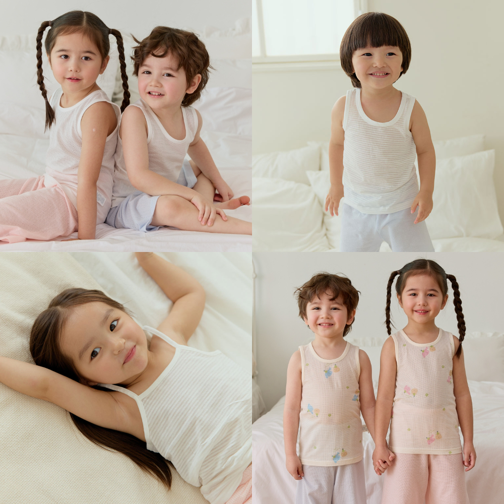 아이숲 아기런닝 2매/3매입 아기끈나시 유아런닝 유아끈나시 여아민소매 제품 이미지