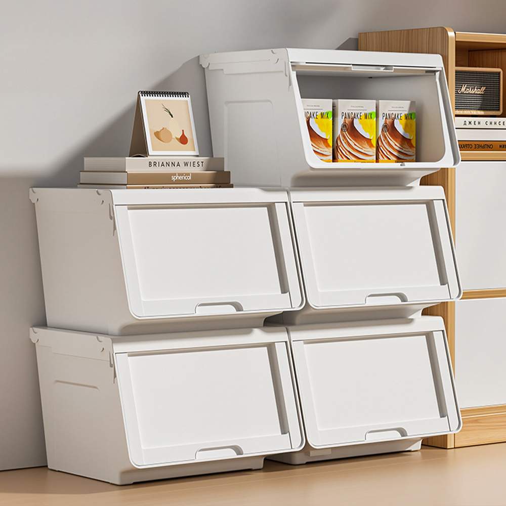 적층형 리빙박스 플라스틱 옷정리함 팬트리 옷장 수납 박스 정리함 S