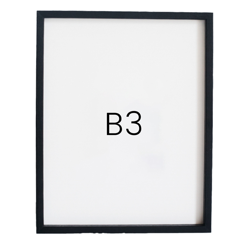 12mm레프 원목액자 우드 웨딩 전시회 맞춤 프레임 틀 B3 364x515mm, 블랙 - 메인 이미지