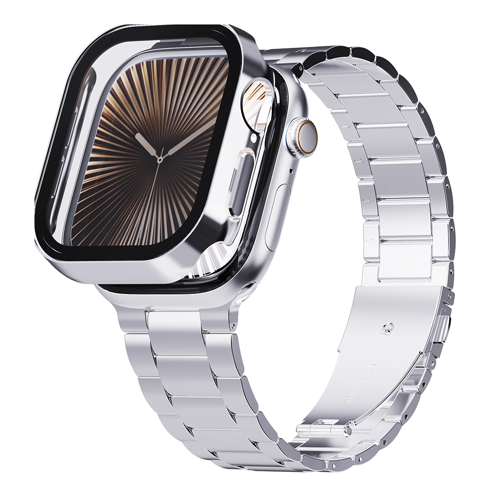 애플워치 SE3 메탈 스트랩 풀커버 플랫 케이스 강화유리 밴드 시계줄 줄