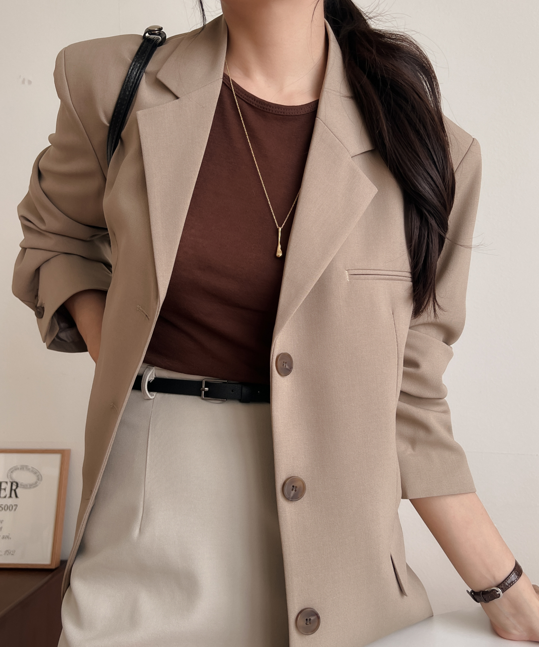 가을 오버핏 정장 블레이저 자켓 아우터 - 상세 이미지 3