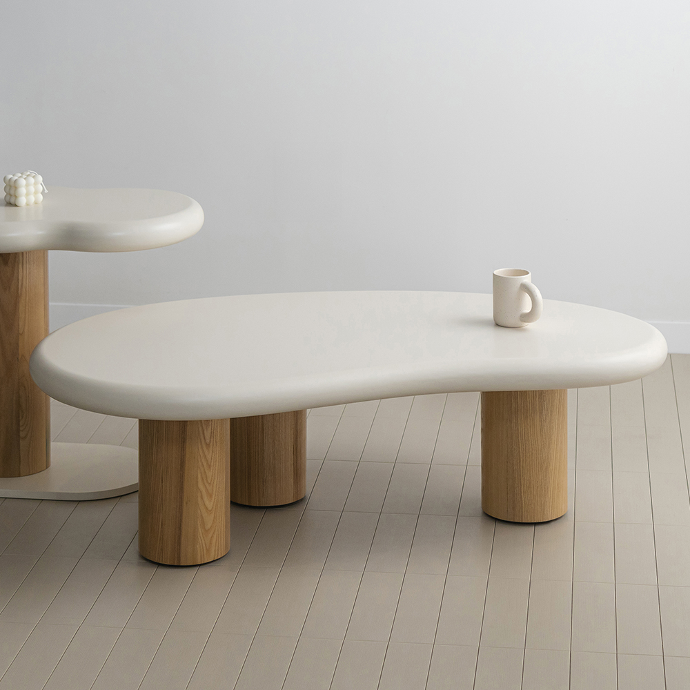 거실테이블 원목 미드센추리 탁자 플로우 테이블