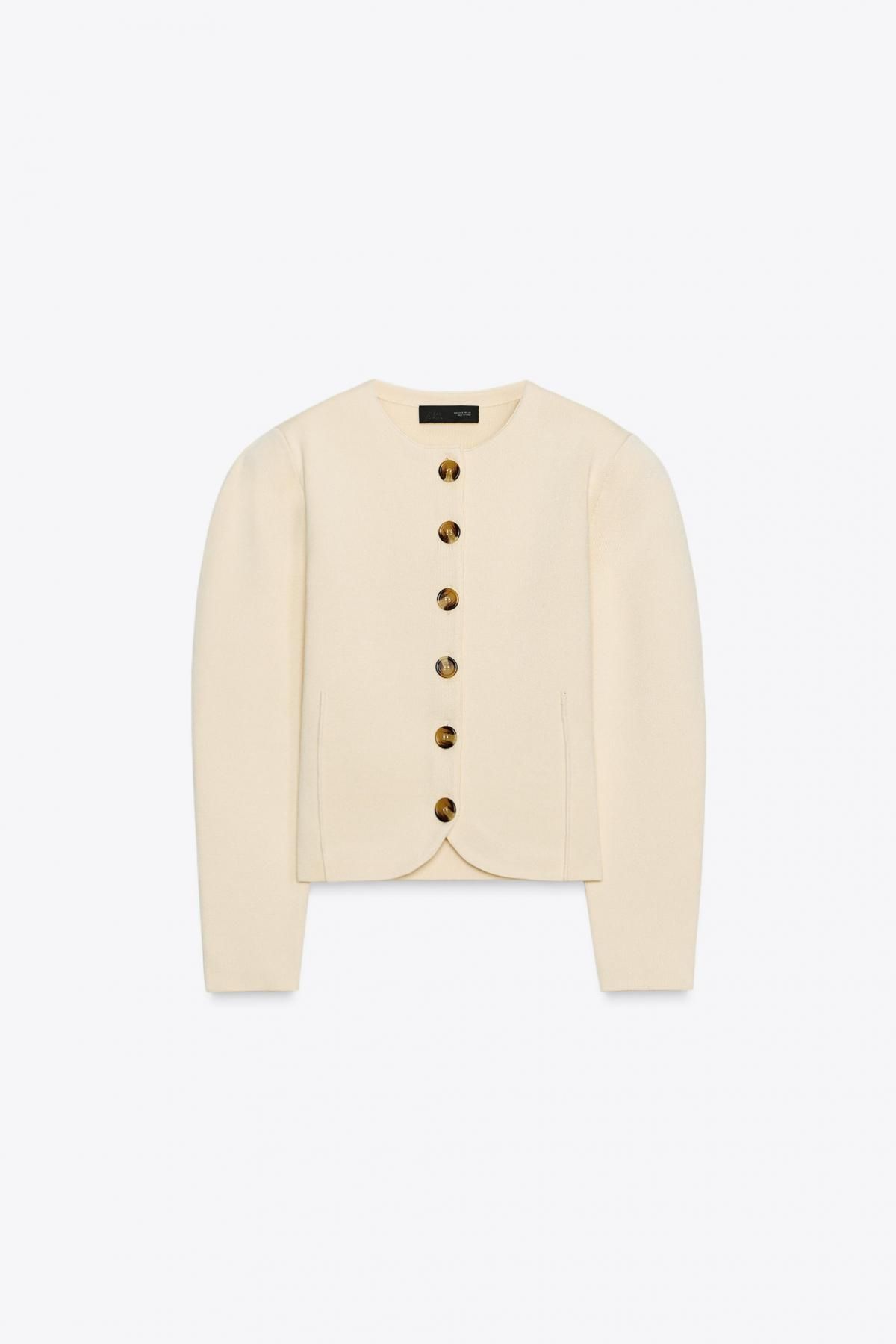 자라 미니멀 라운드넥 버튼 가디건 5536/108 BEIGE - 메인 이미지
