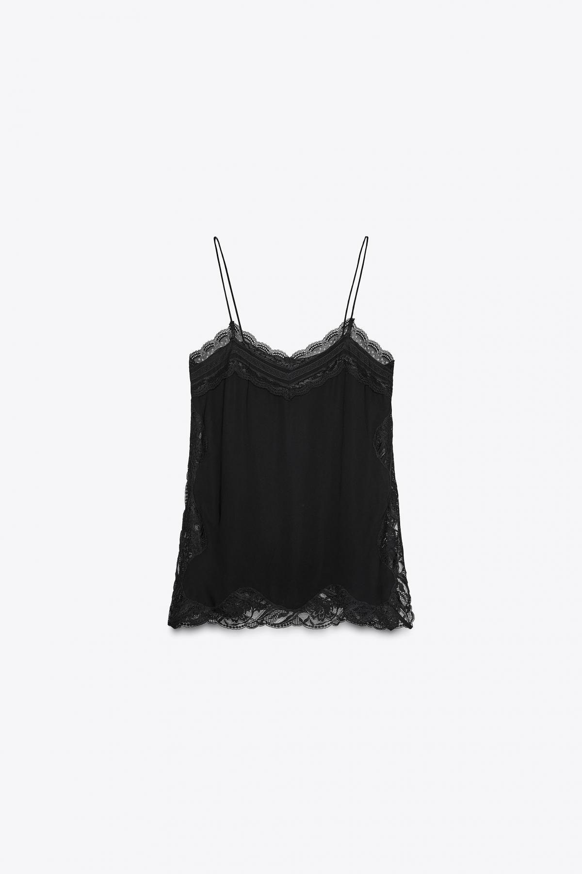 자라 레이스 블랙 캐미솔 탑 5107/285 BLACK - 메인 이미지