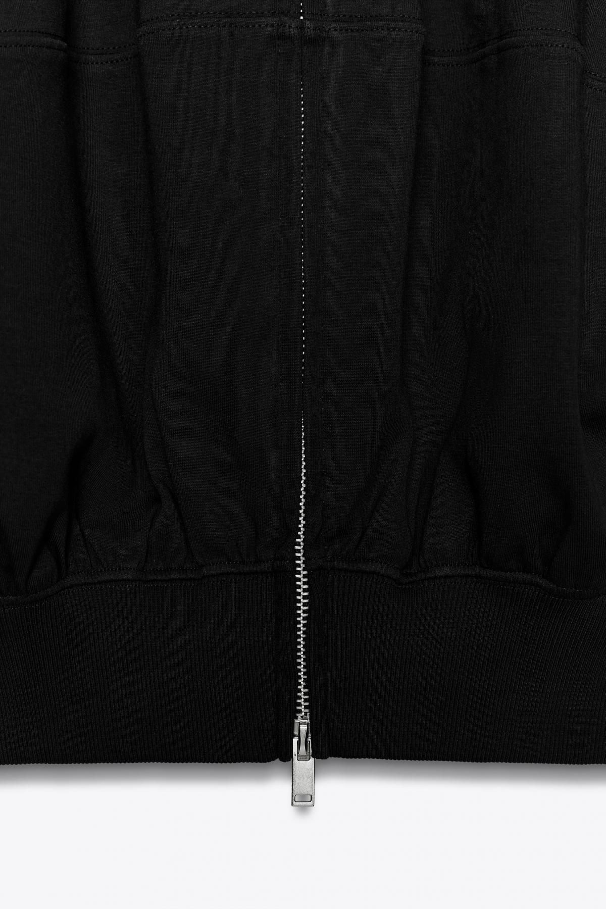 자라 테크니컬 스트레치 니트 블랙 집업 봄버 재킷 3641/850 BLACK - 상세 이미지 3