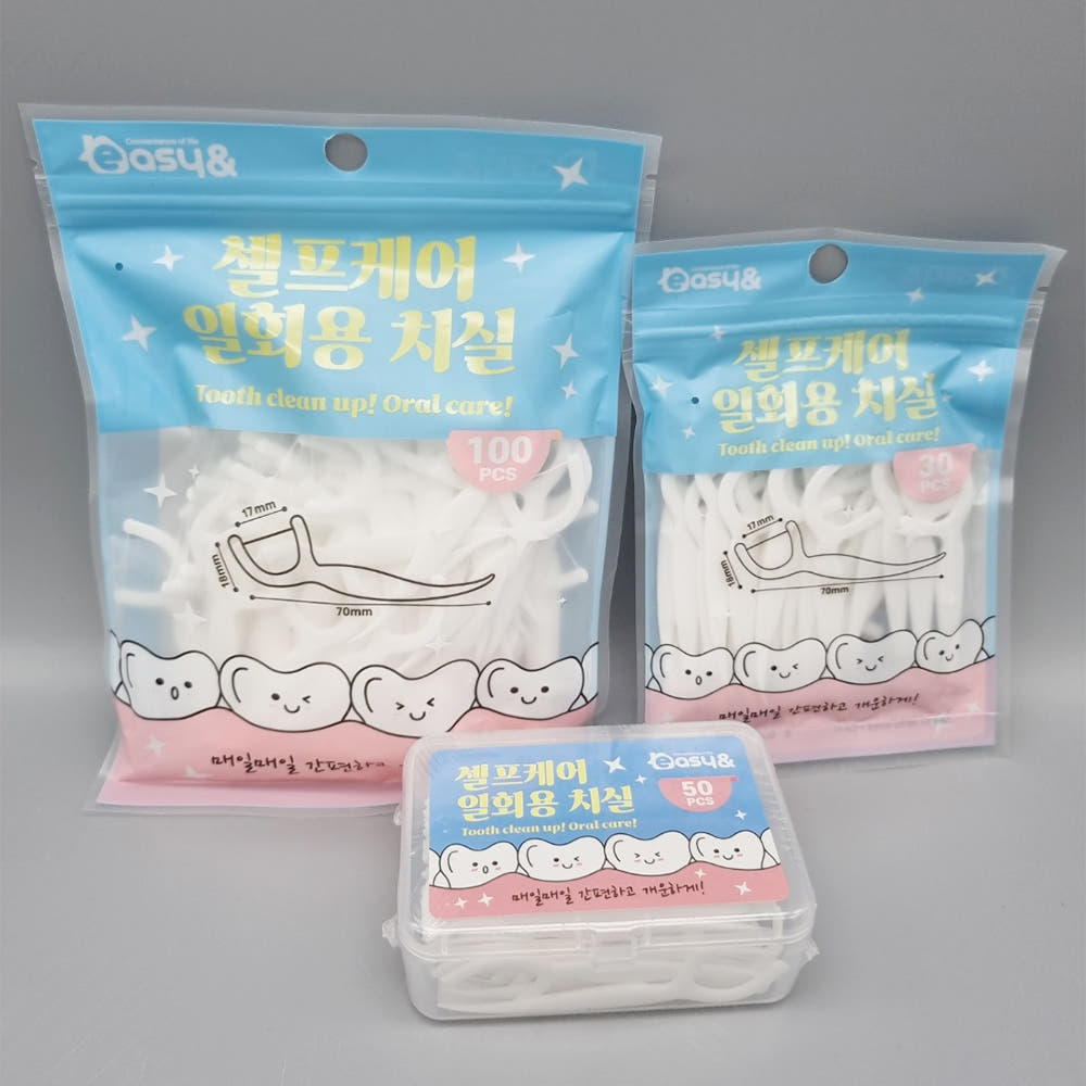 일회용 손잡이치실 어금니 치간치솔 30개입 - 상세 이미지 3