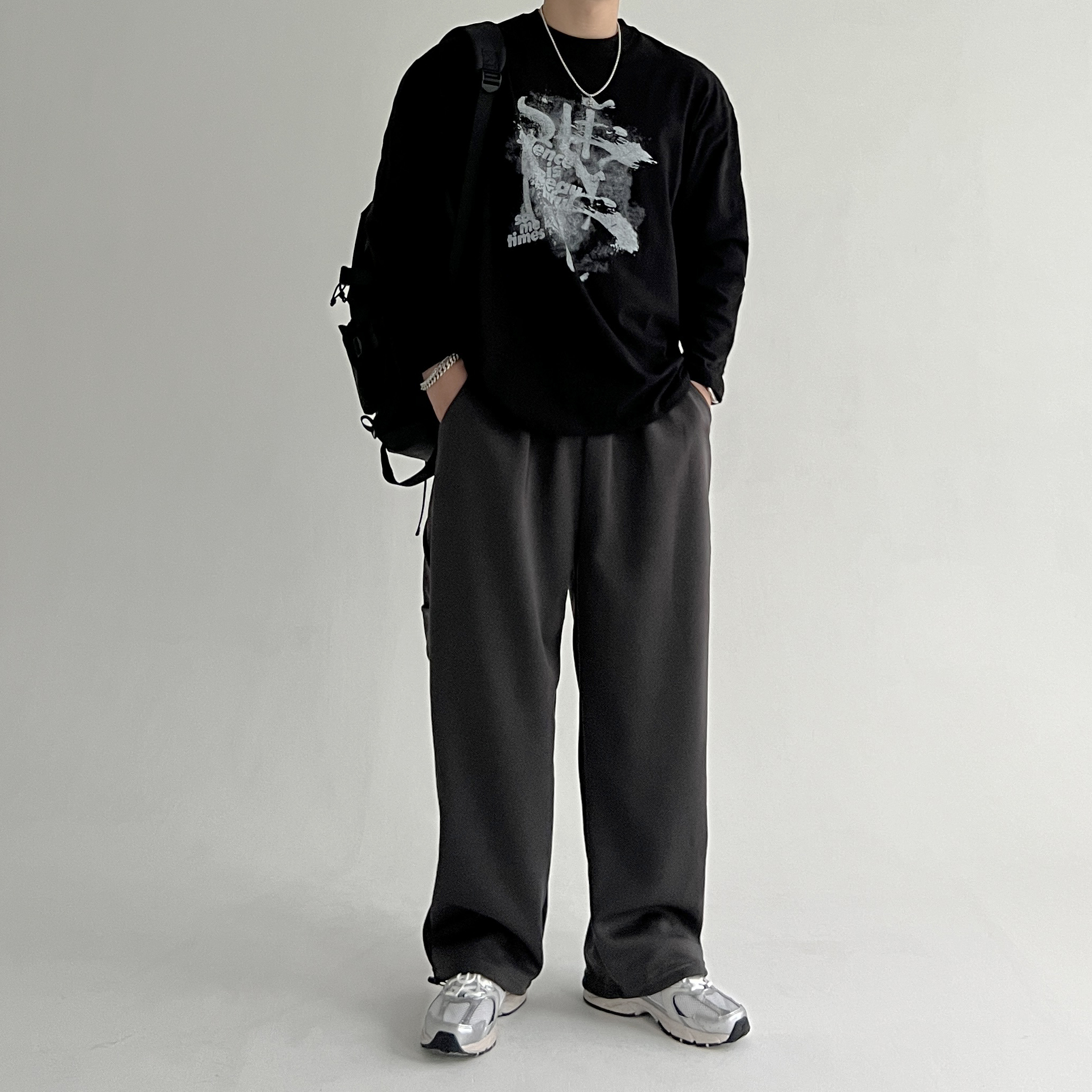 남성긴팔티셔츠 오버핏 라운드티셔츠 빈티지프린팅 루즈핏 롱슬리브 이미지 6