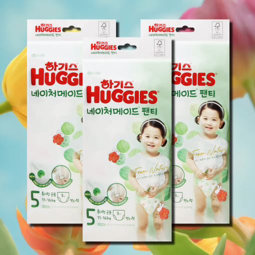 하기스 네이처메이드 5단계 팬티형 휴대용 3매 3팩