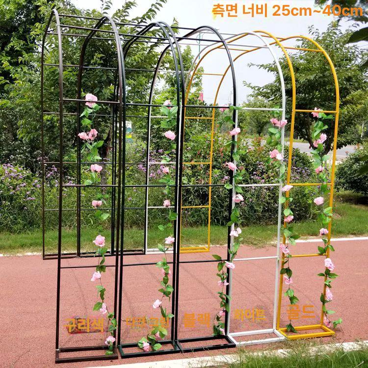 철제 정원 아치 지지대 앤티크코퍼 메쉬 구조 울타리 조경용 플랜트 프레임 핑크 2개입 중간 - 상세 이미지 5