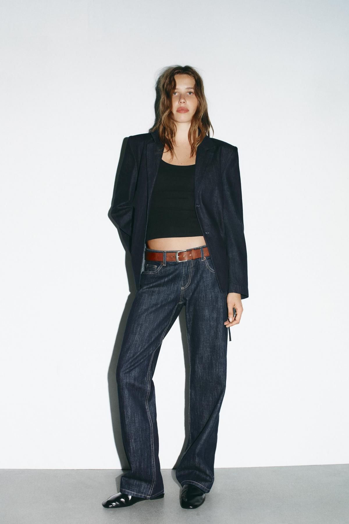 자라 데님 셔츠 스타일 벨트 테일러드 재킷 6929/273 DARK INDIGO - 상세 이미지 2