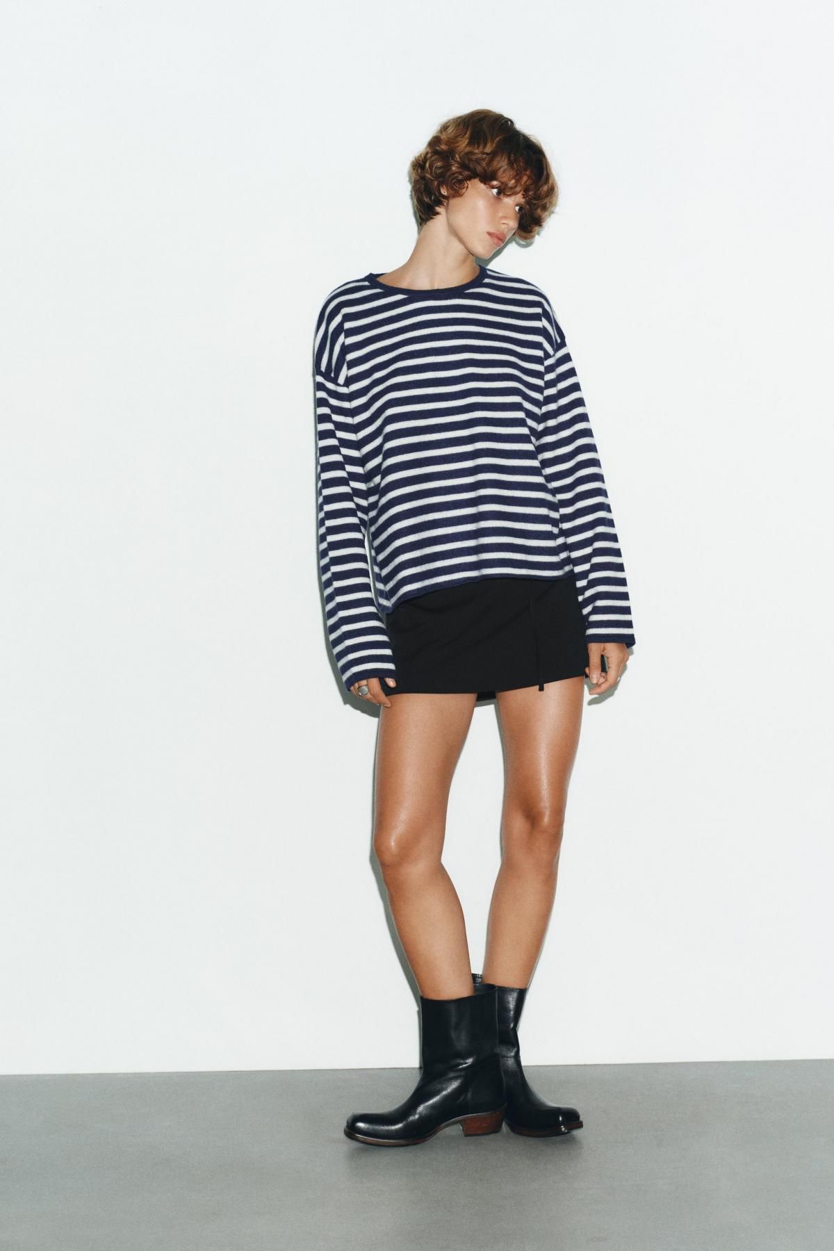 자라 스트라이프 라운드넥 100울 니트 스웨터 9598/131 STRIPED - 상세 이미지 2