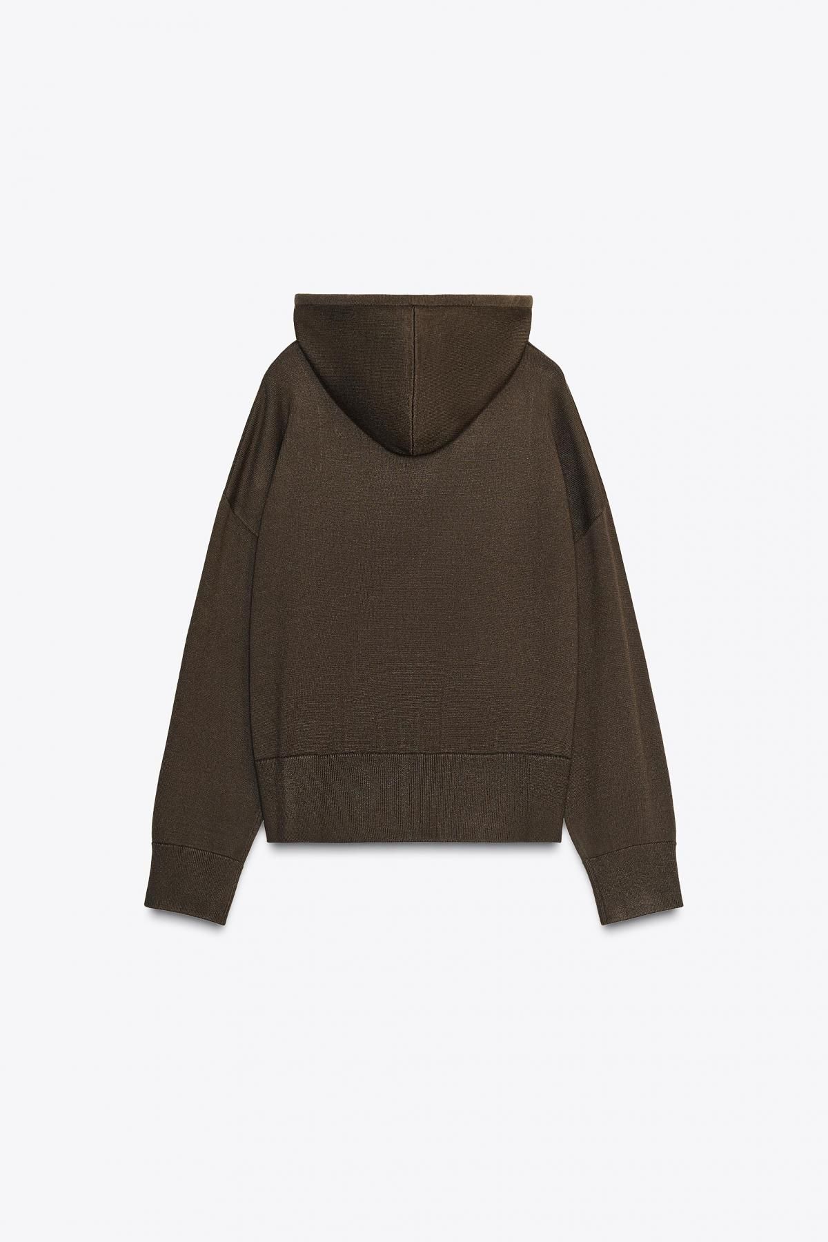 자라 베이직 니트 후드 스웨트셔츠 5536/017 BROWN - 상세 이미지 2