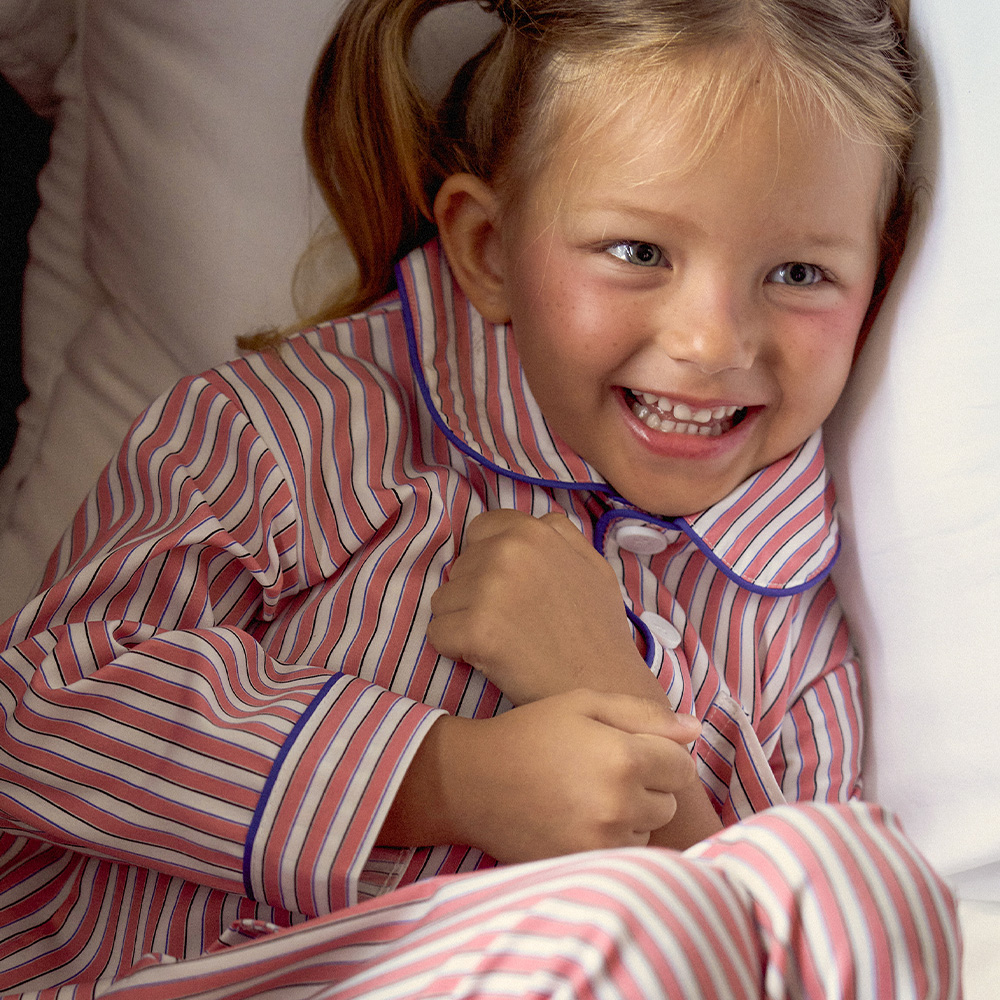 [도씨] 실크핏 피오니 긴팔 키즈 잠옷 세트 제품 이미지