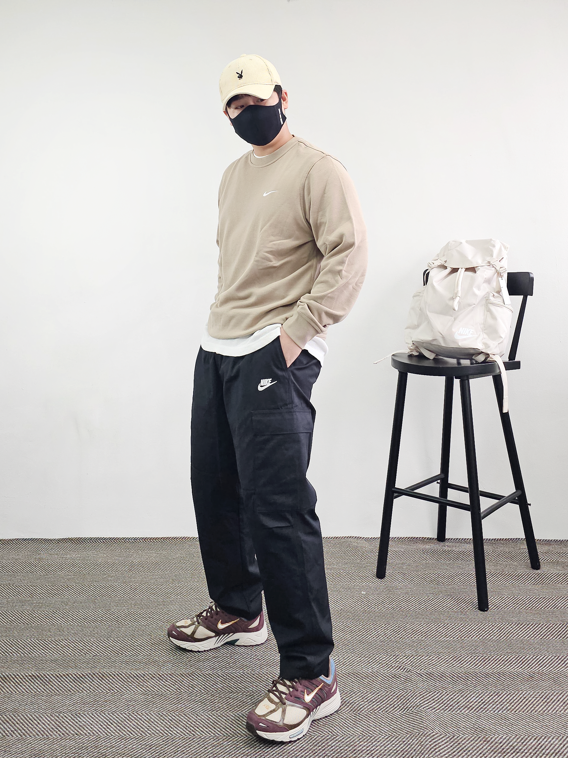 나이키 남자 우븐 벌룬핏 카고 와이드팬츠 면바지 DX0614블랙, XL 이미지 7