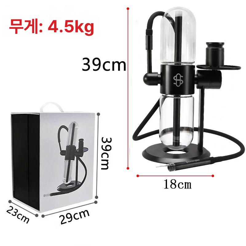물담배 필터 중형 튜브 흡입기 전용 냄비 담뱃대 풀세트 투명 남자 홈파티 구식 블랙 단일용기 - 상세 이미지 5