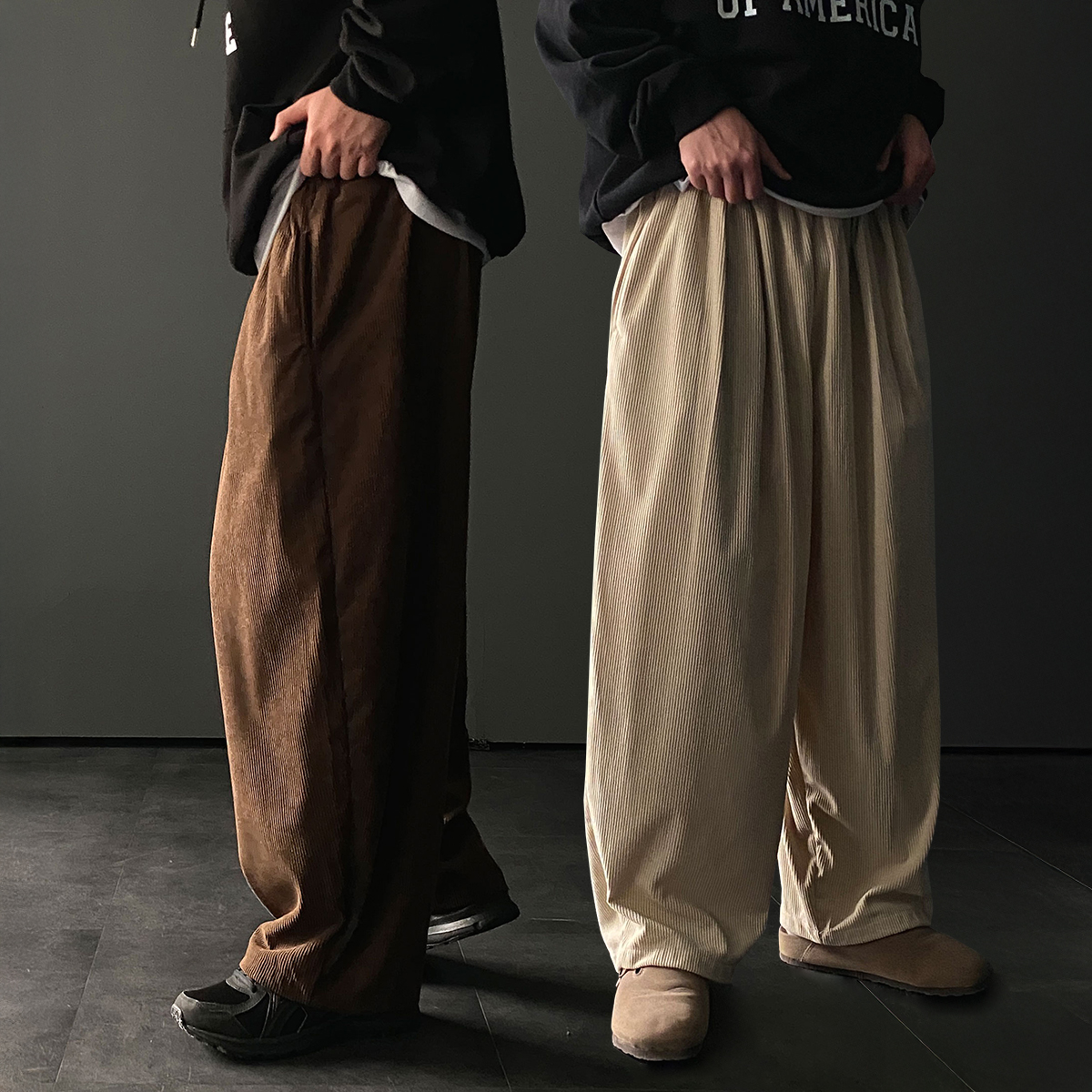 남자골덴바지 벌룬팬츠 워크팬츠 남성코듀로이바지 - 상품 이미지