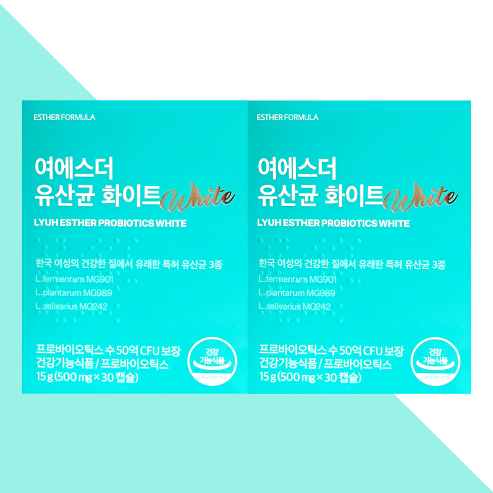 에스더포뮬러 유산균 화이트 질유산균 여에스터 30캡슐X2개 - 메인 이미지