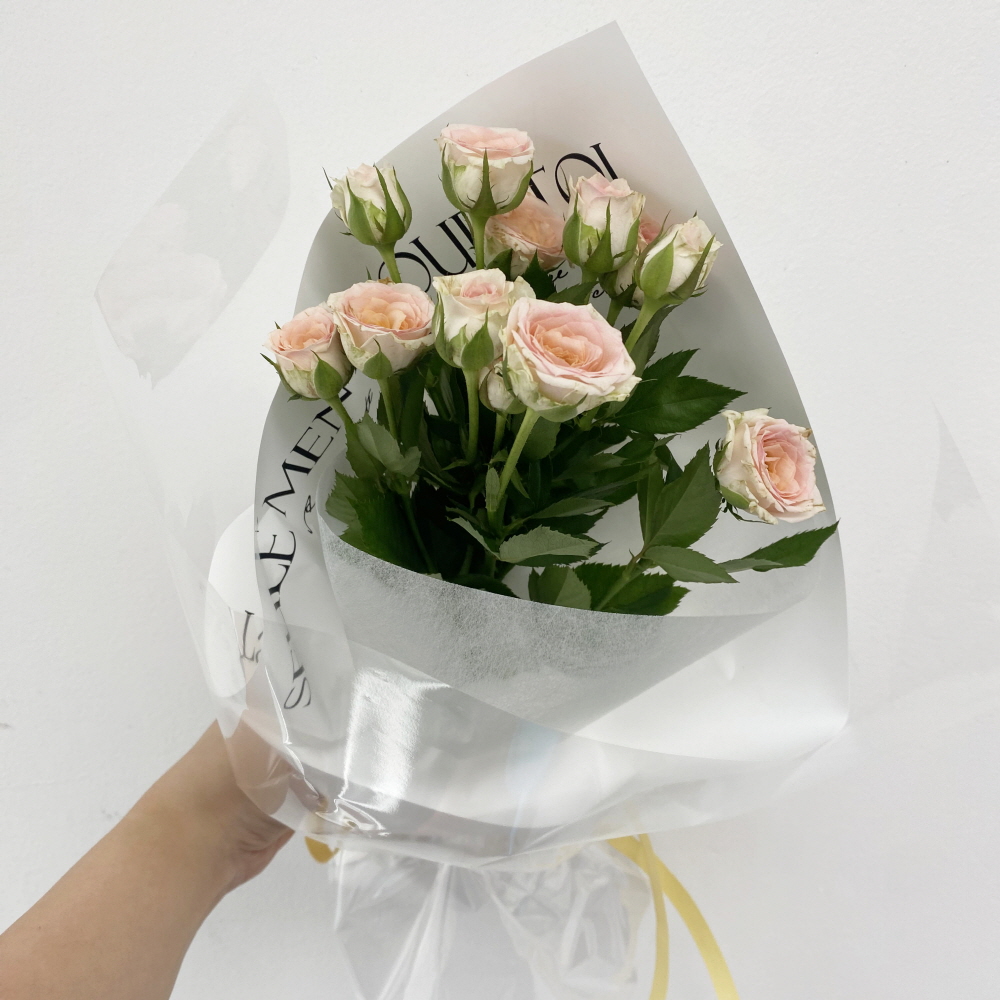 생화 장미 꽃다발 (연한장미 4~6송이) 선물 꽃배달싼곳 - 상세 이미지 5