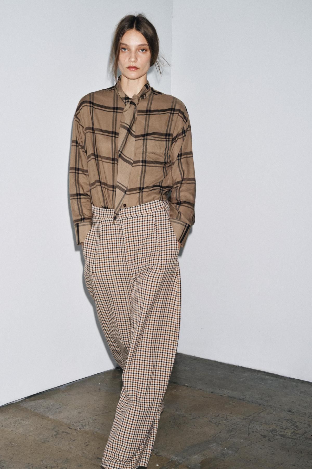 자라 클래식 체크 와이드 슬랙스 팬츠 8775/869 MULTICOLOURED - 상세 이미지 2