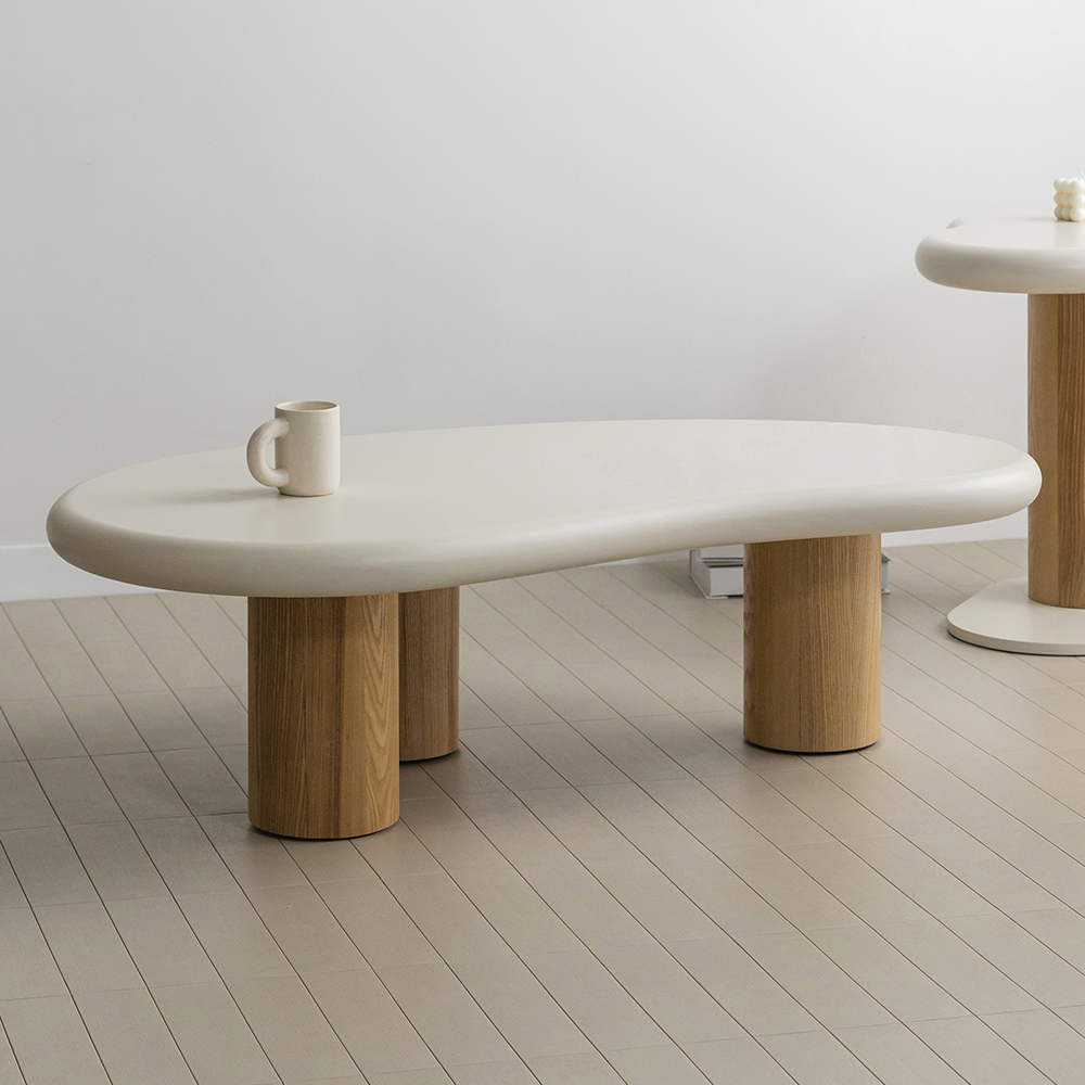 거실테이블 원목 미드센추리 탁자 플로우 테이블