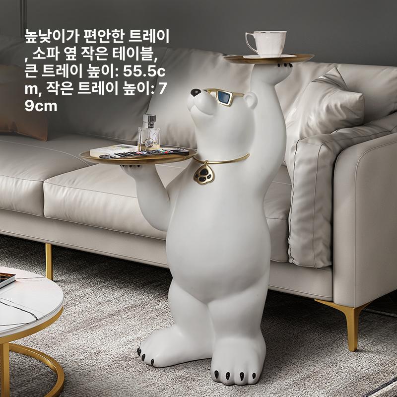 북극곰 장식 선물 거실 쟁반 크리스마스 침실 웨이터 인형 곰 고글 베어 80cm - 상세 이미지 4