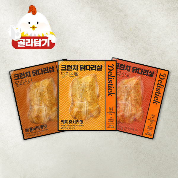 바르닭 딜리스틱 크런치 닭다리살 3종 10팩 골라담기 - 상품 이미지