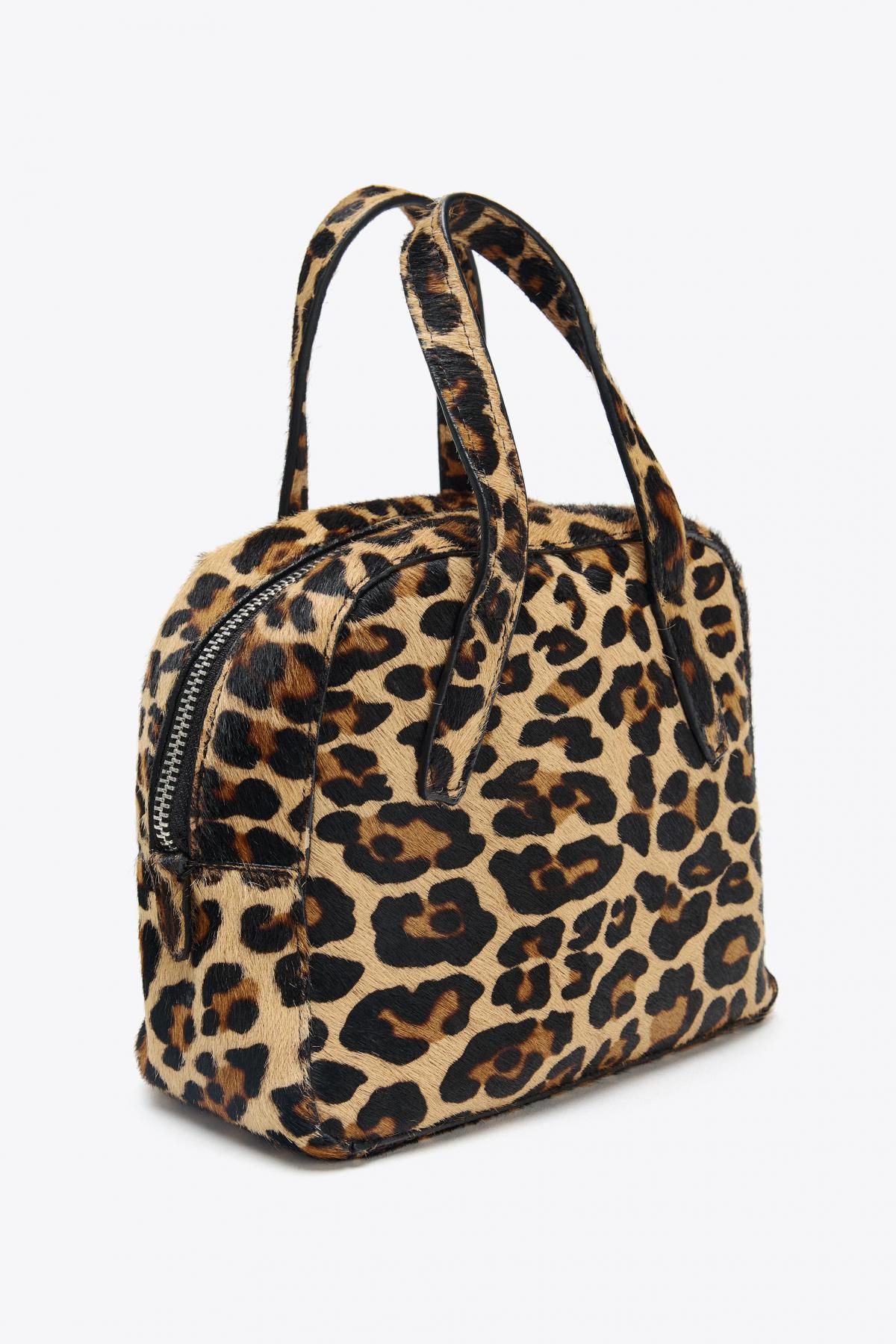 자라 애니멀 프린트 레더 미니 볼링백 6700/610 LEOPARD - 상세 이미지 3