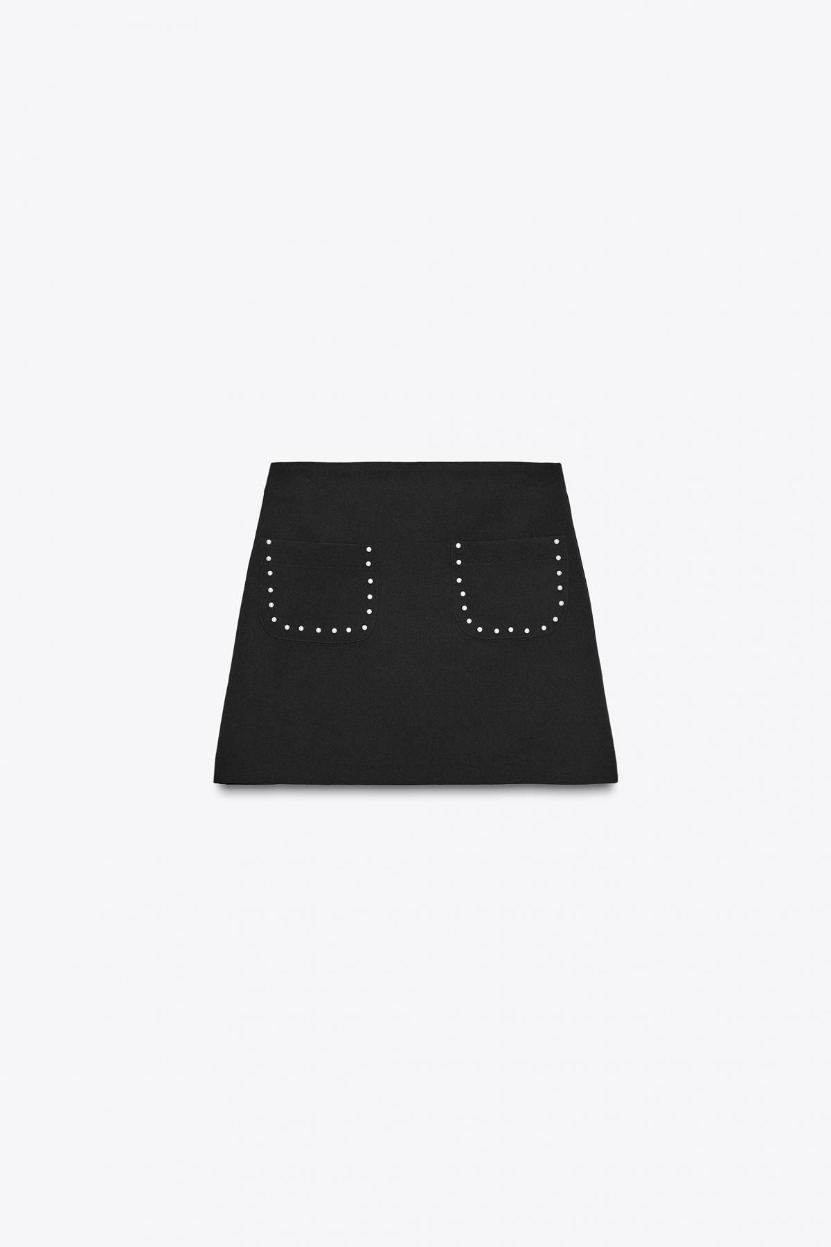 자라 하이웨이스트 진주장식 미니 스커트 3897/176 BLACK - 메인 이미지