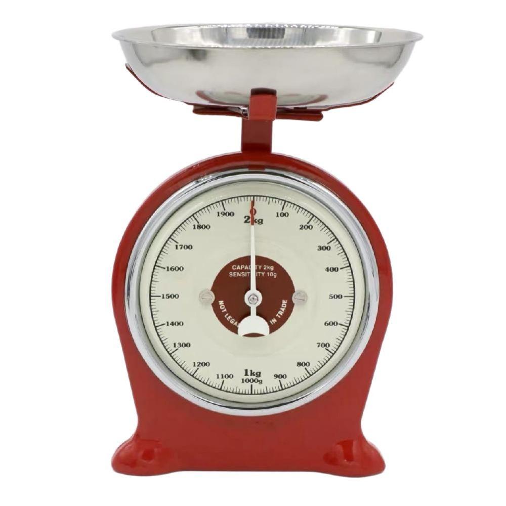 빈티지 저울 주방 베이킹 계량저울 엔티크 레드 25cm 높이 - 상품 이미지