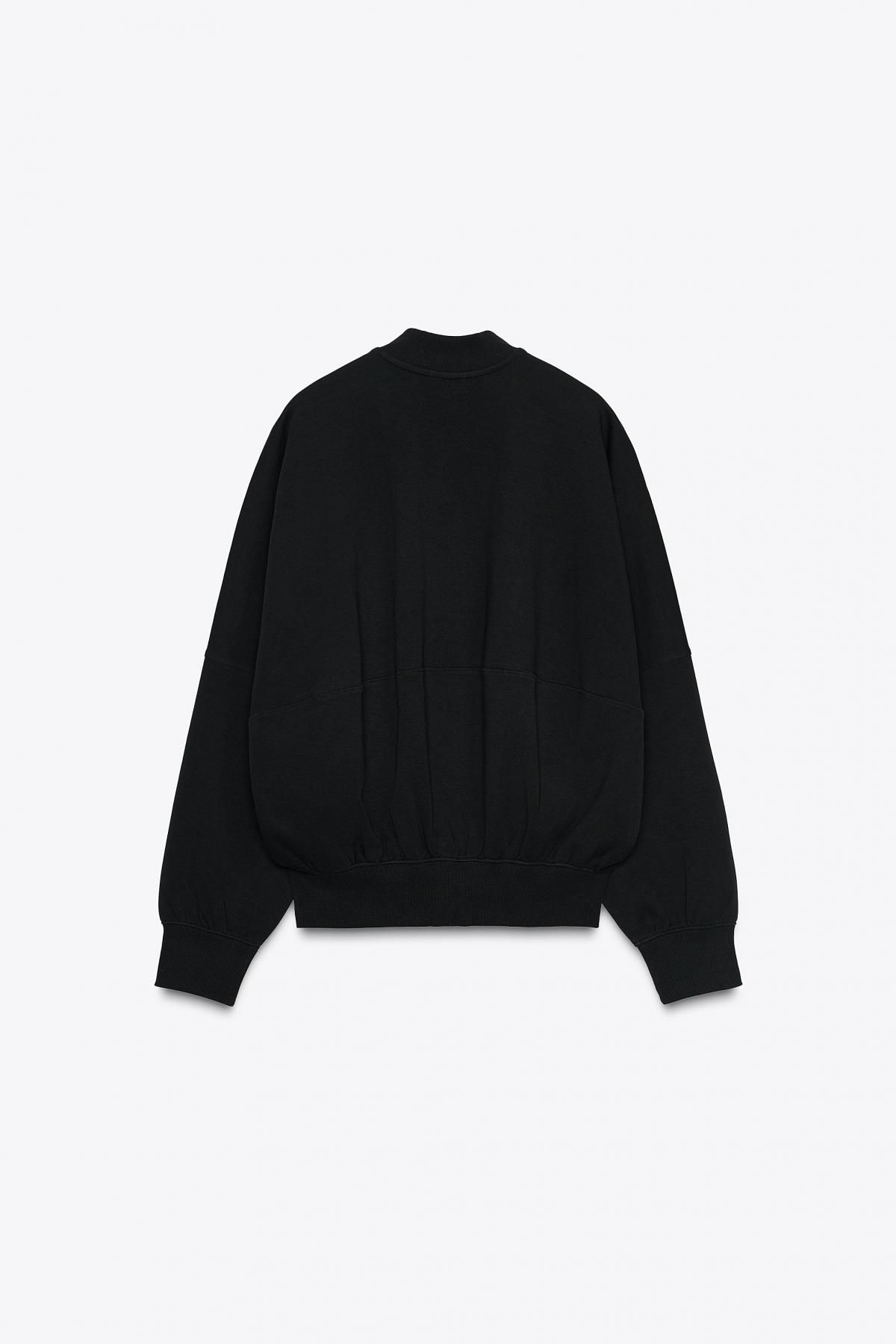 자라 테크니컬 스트레치 니트 블랙 집업 봄버 재킷 3641/850 BLACK - 상세 이미지 2